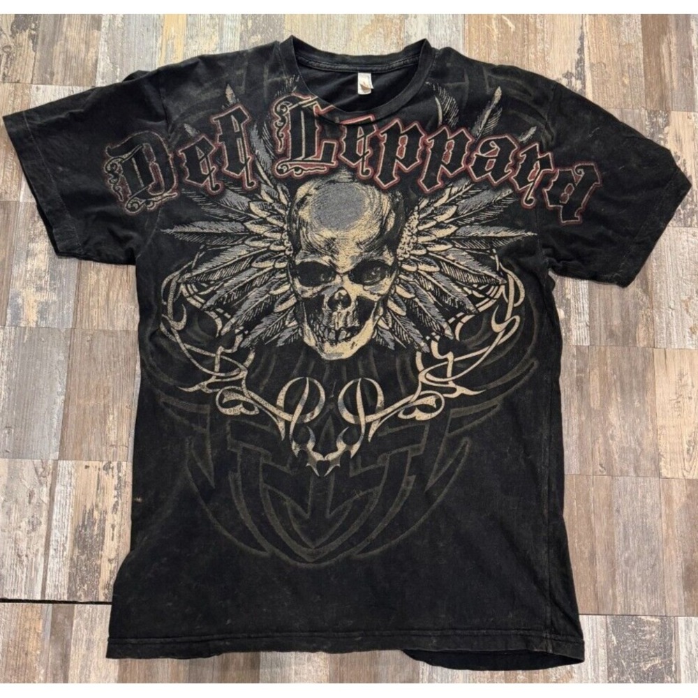 Vintage Def Leppard Skull Single Stich Made In USA L